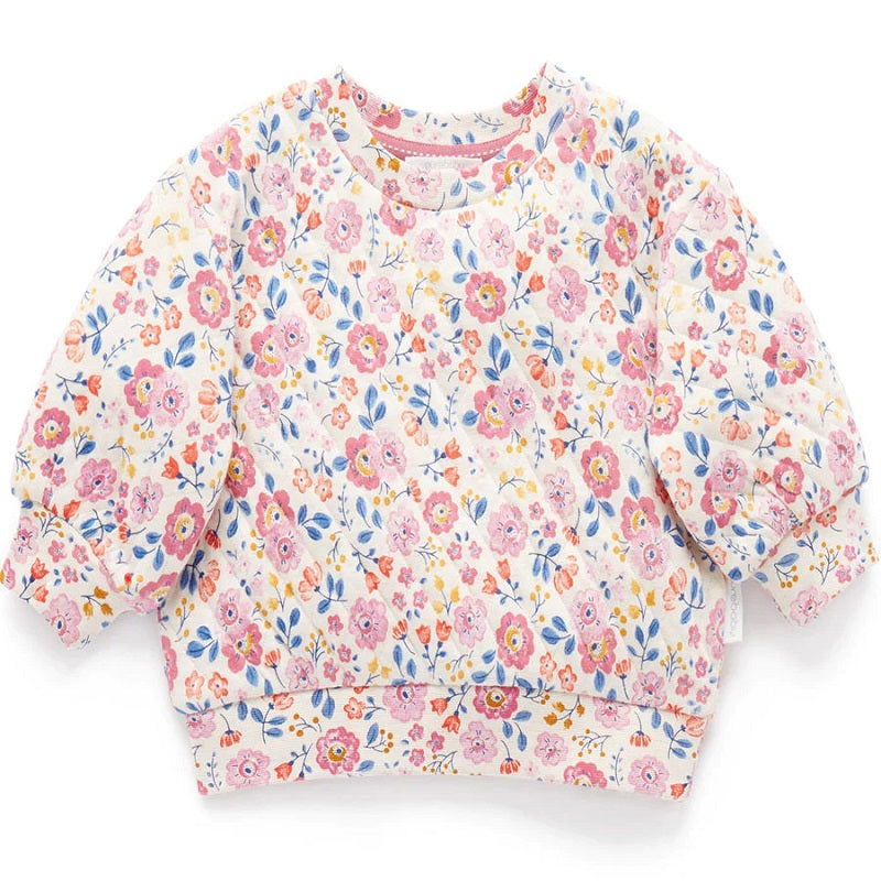 Purebaby Floral Quilted Windcheater - Pansy Print