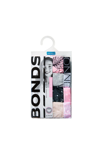 Bonds Girls Bikini 4 Pack - Seasonal Basic Pack