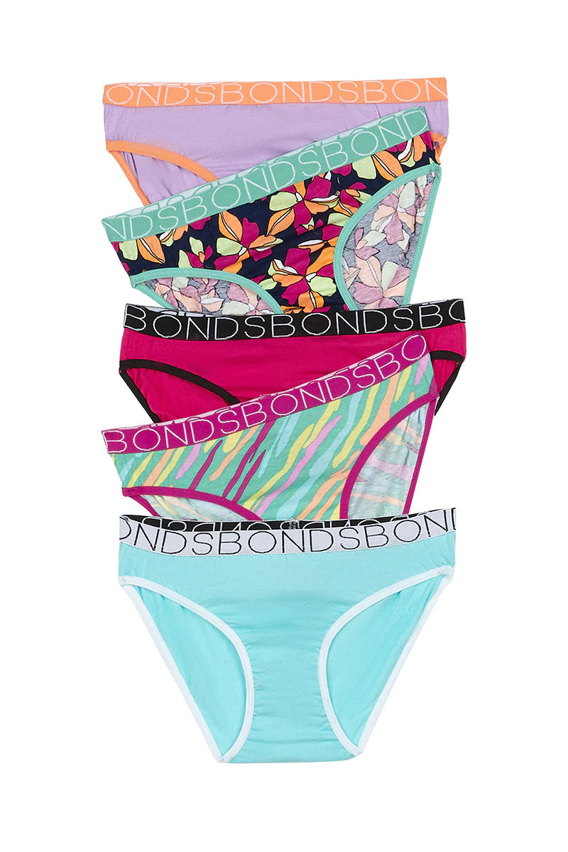 Bonds Girls Bikini 5 Pack - Mosiac Florals
