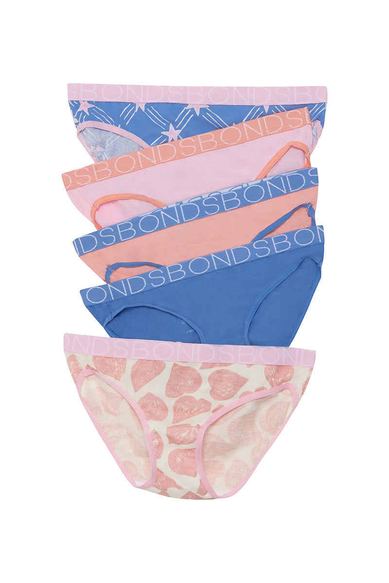 Bonds Girls Bikini 5 Pack - Starlit Check