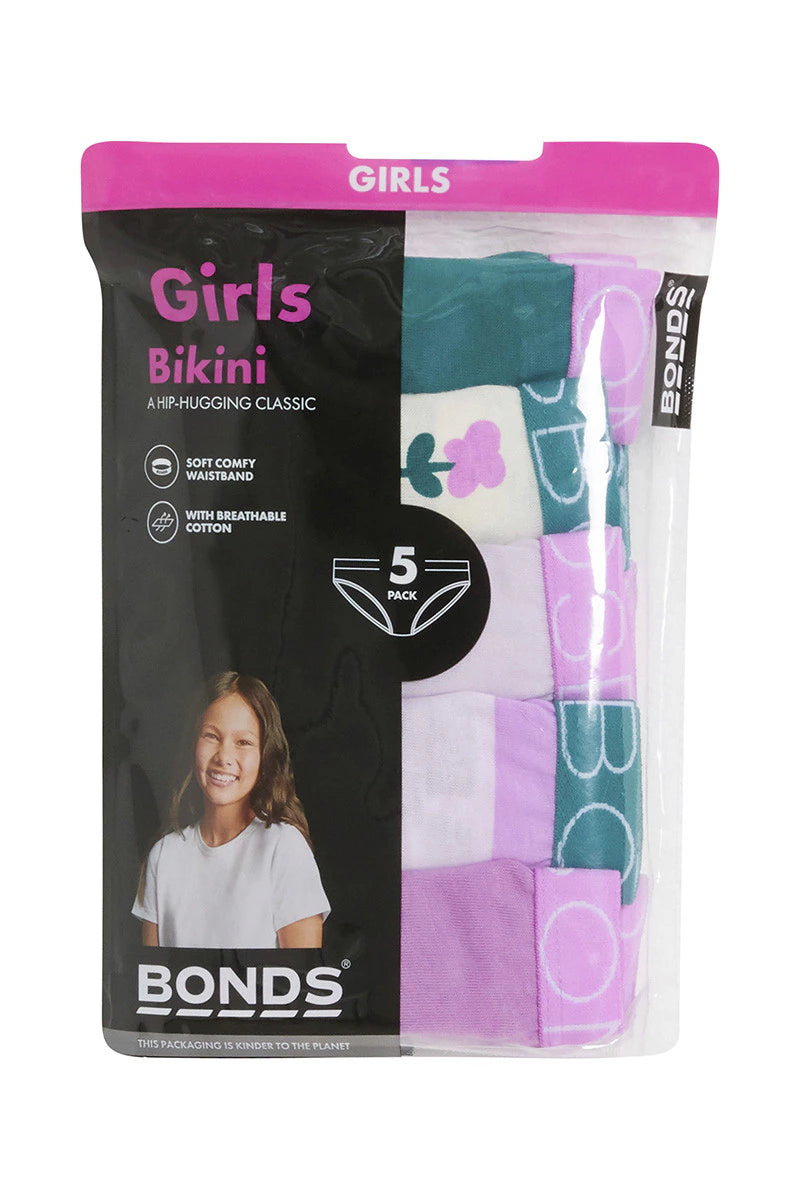 Bonds Girls Bikini 5 Pack - Tulip Time