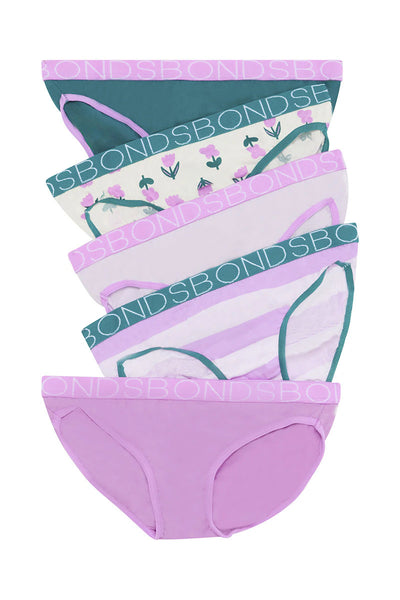 Bonds Girls Bikini 5 Pack - Tulip Time