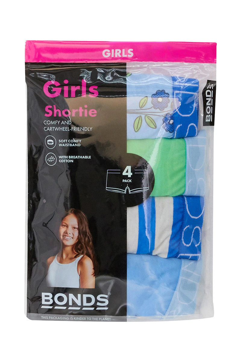 Bonds Girls Shortie 4 Pack - Garden Bouquet