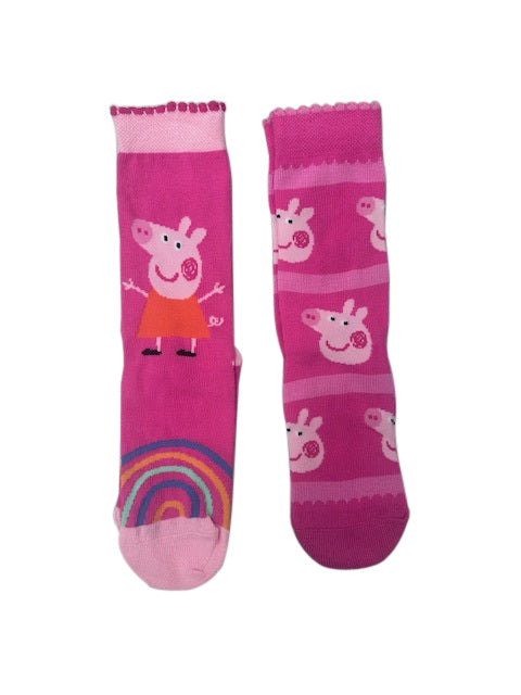 Rio Peppa Pig Girls 2 Pack Crew Sock - Peppa Pig