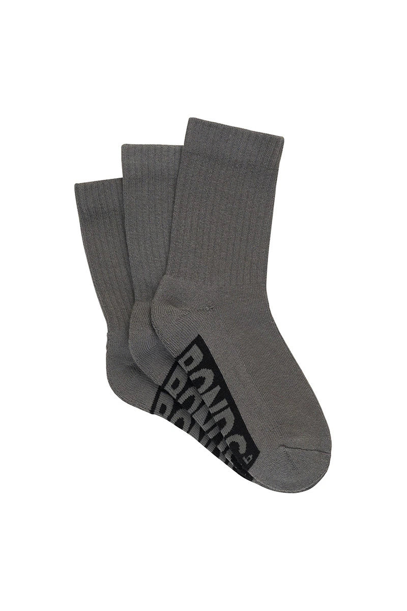 Bonds Kids Cushioned Crew 3 Pack Socks - School Grey