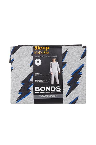 Bonds Long Sleeve Waffle Sleep Set - Striking Storm Grey Marle