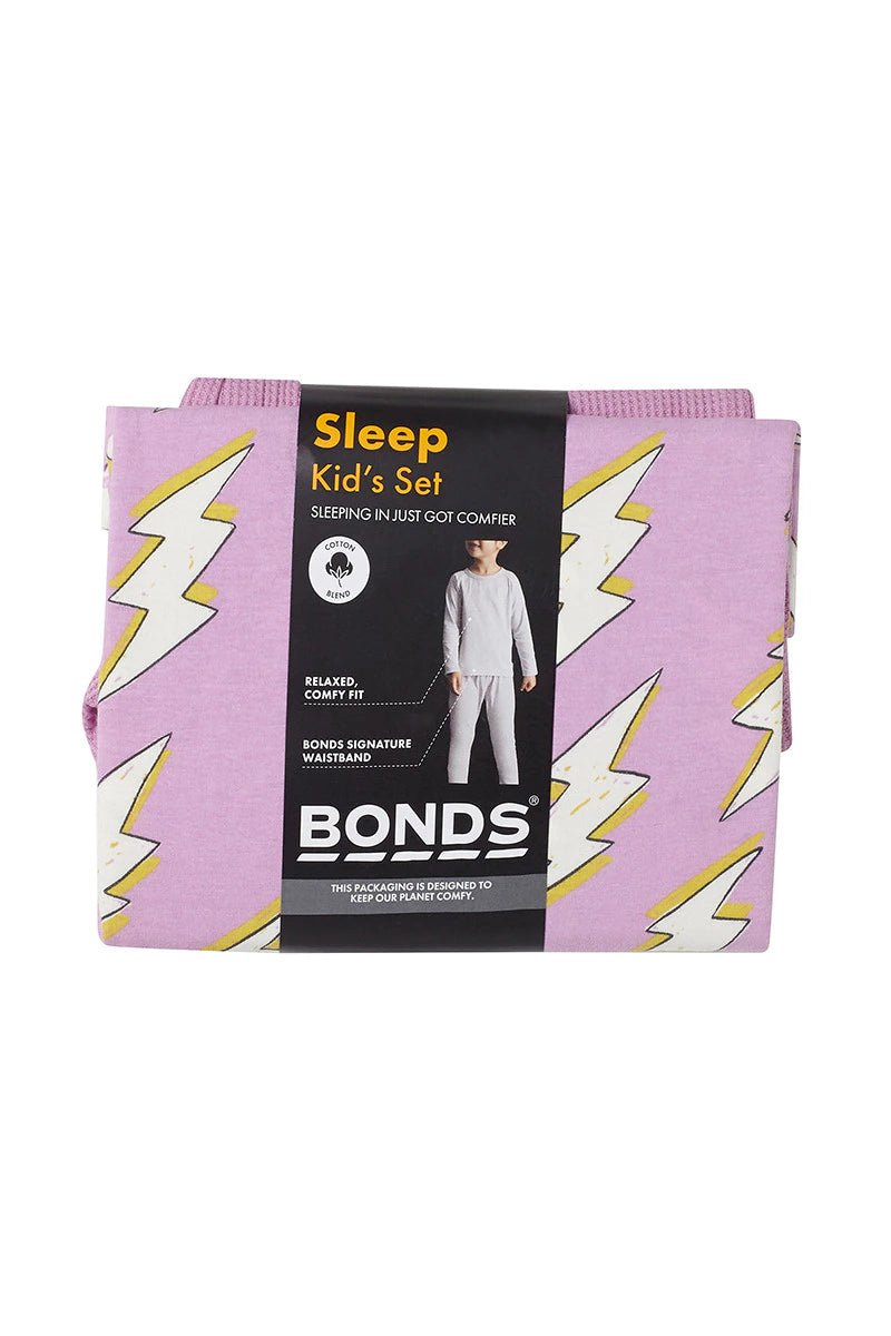 Bonds Long Sleeve Waffle Sleep Set - Striking Storm Purple Peony