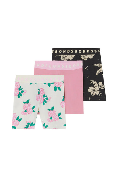 Bonds Kids Next Gen Bike Short 3 Pack - Blossom Breeze/Starlit Hibiscus