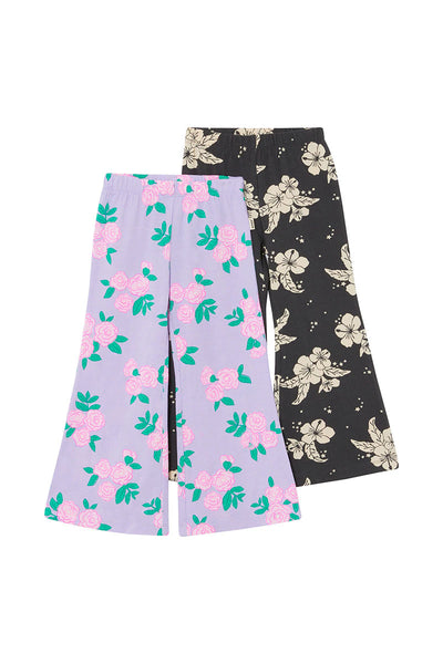 Bonds Kids Next Gen Flared Legging 2 Pack - Blossom Breeze Lilac/Starlit Hibiscus