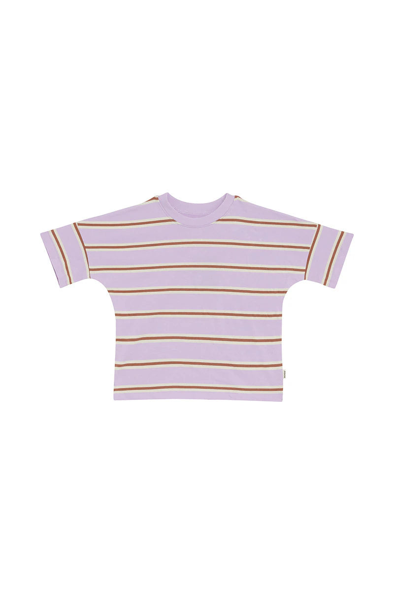 Bonds Kids Short Sleeve Crew Tee - Bonds Triple Stripe Lilac