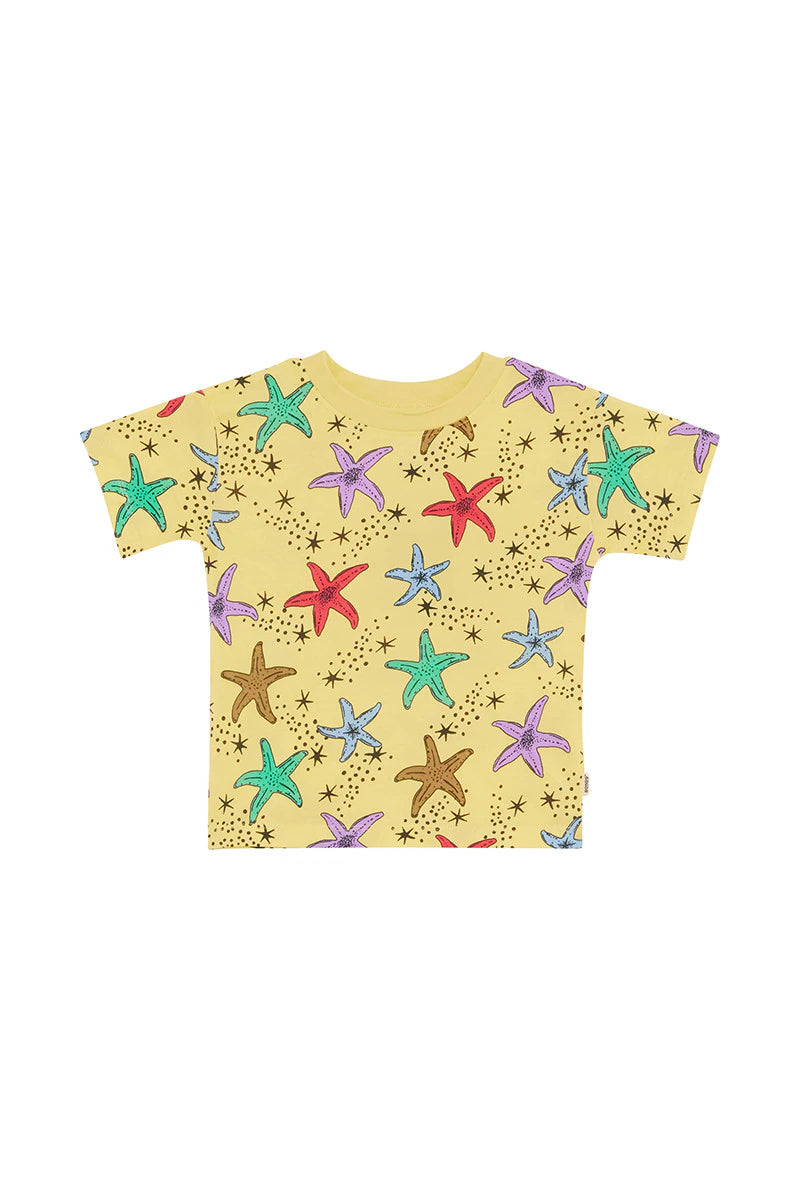 Bonds Kids Short Sleeve Crew Tee - Starry Sea Sway Yellow