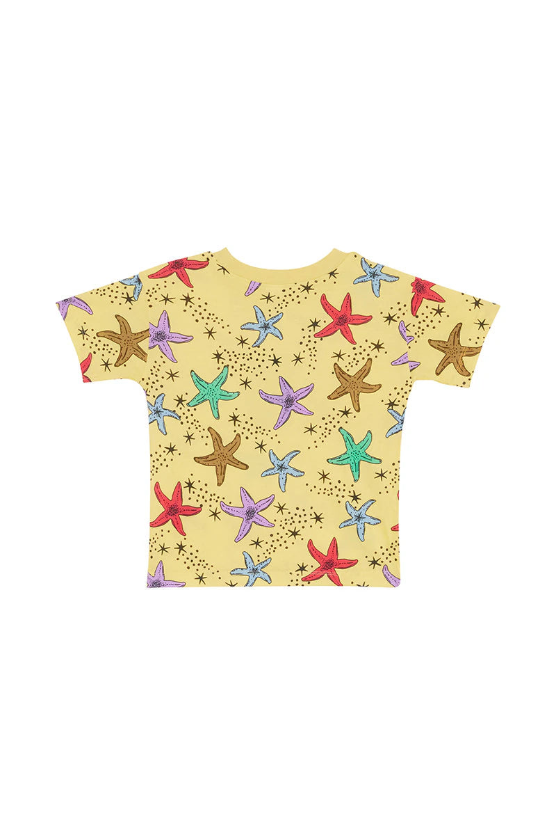 Bonds Kids Short Sleeve Crew Tee - Starry Sea Sway Yellow