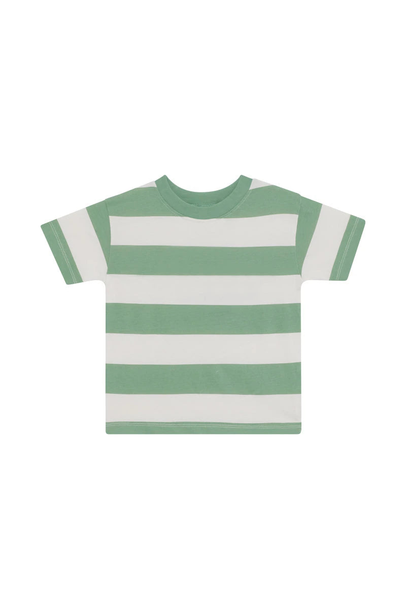 Bonds Kids Short Sleeve Crew Tee - Horizontal Rugby Stripe