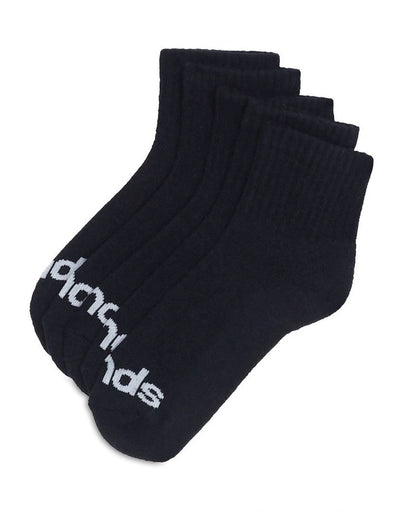 Bonds Kids Cushioned 1/4 Crew Socks - 5 Pack - Black