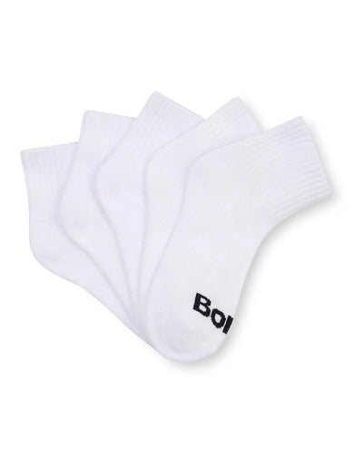 Bonds Kids Cushioned 1/4 Crew Socks - 5 Pack - White