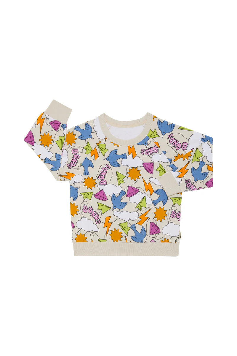 Bonds Kids Soft Threads Pullover - Bonds Paper Sky