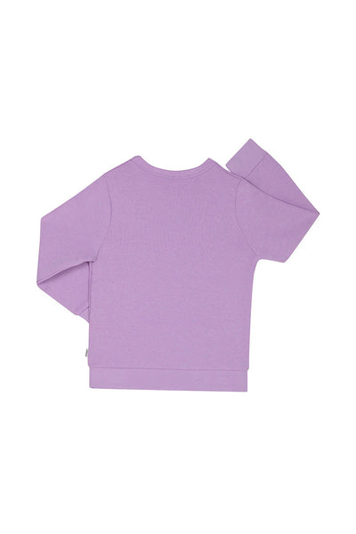 Bonds Kids Tech Sweats Pullover - Cotton Purple Pansy
