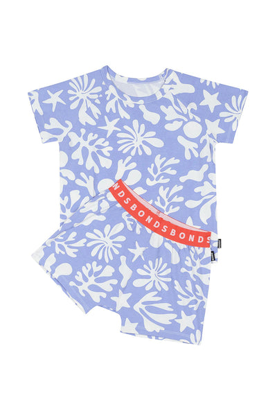 Bonds Kids Short Sleeve Sleep Set - Floral Coral Drift