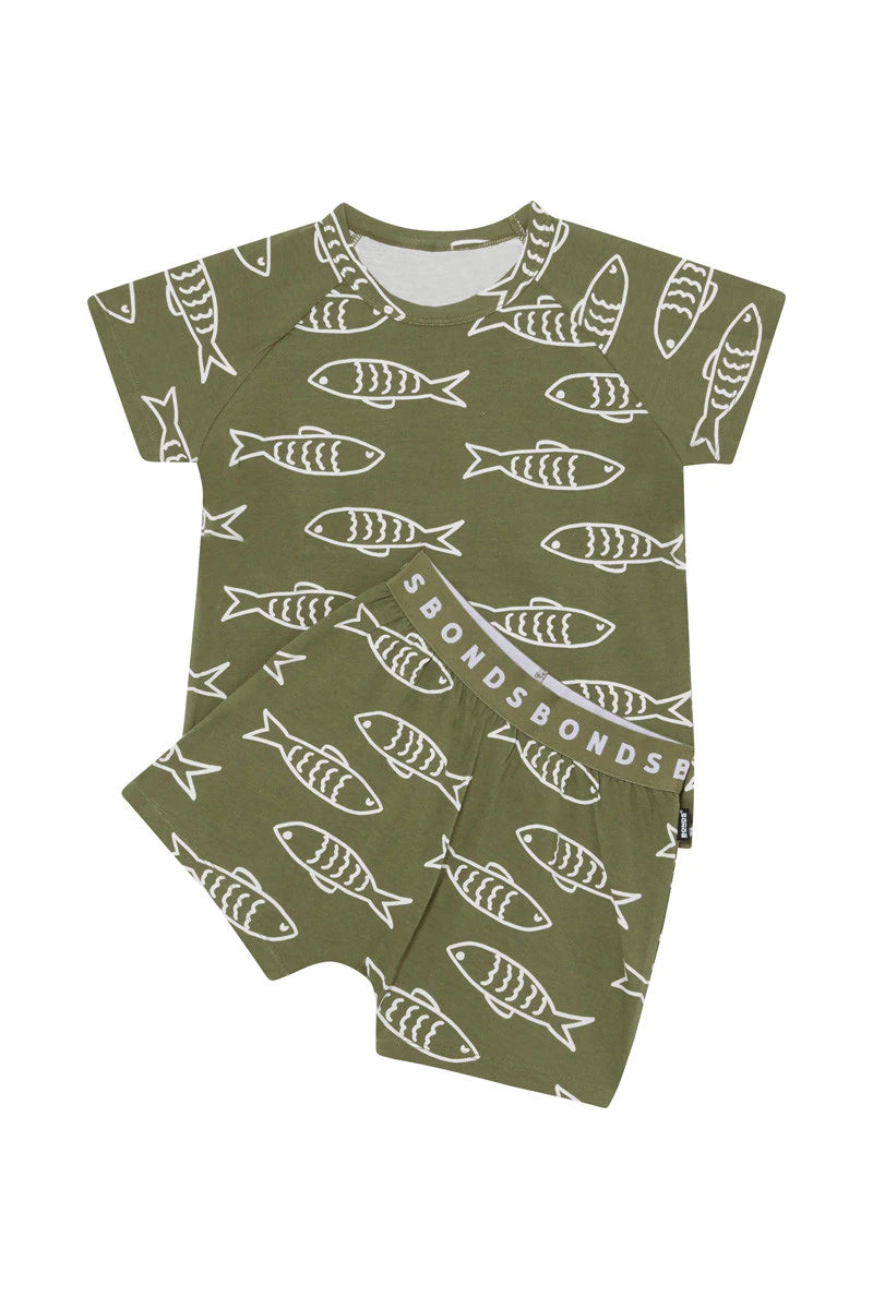 Bonds Kids Tee Sleep Set - Coastal Catch Khaki