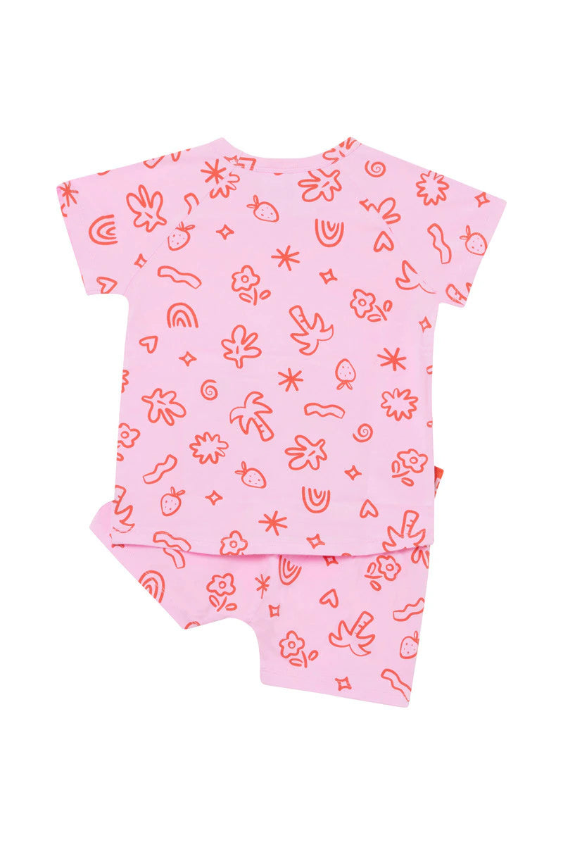 Bonds Kids Tee Sleep Set - Island Oasis Pink