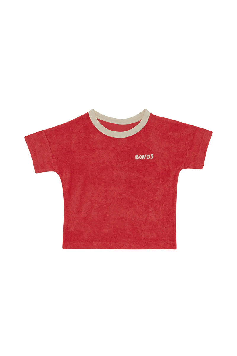 Bonds Kids Terry Towelling Tee - Cherry Soda