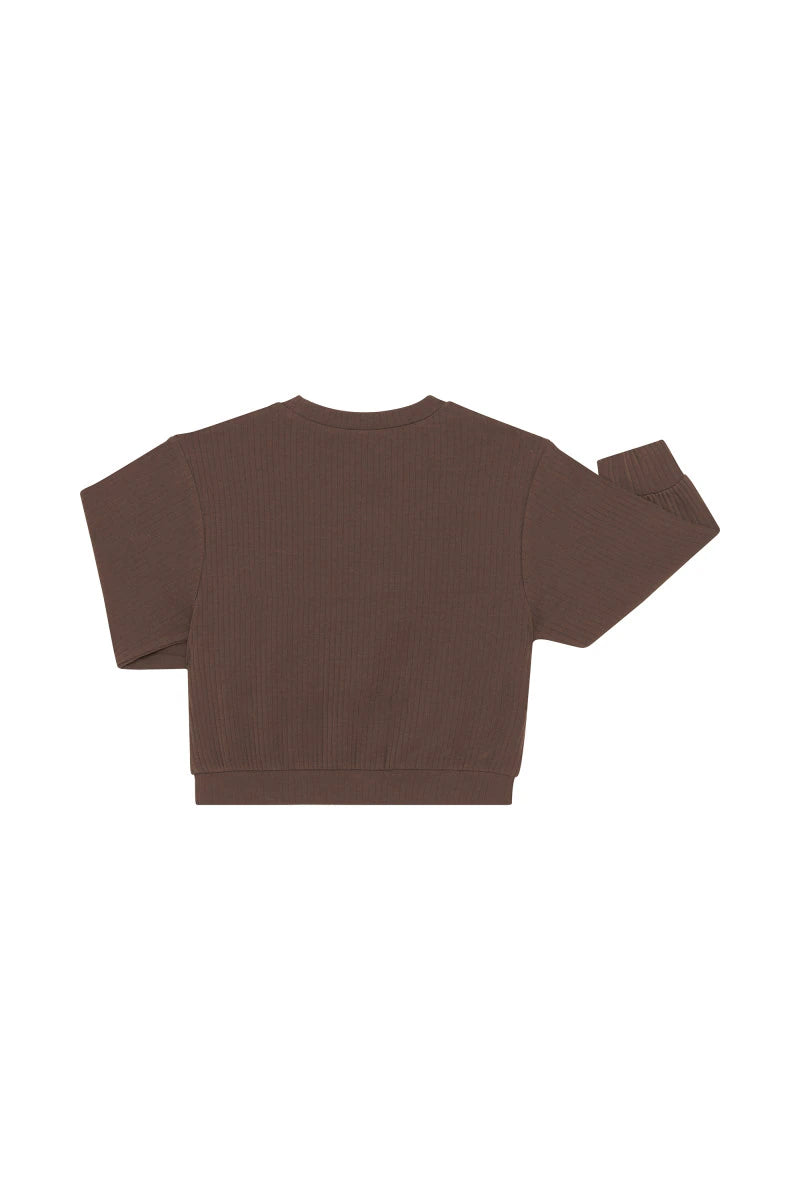 Bonds Kids Wide Rib Pullover - Truffle