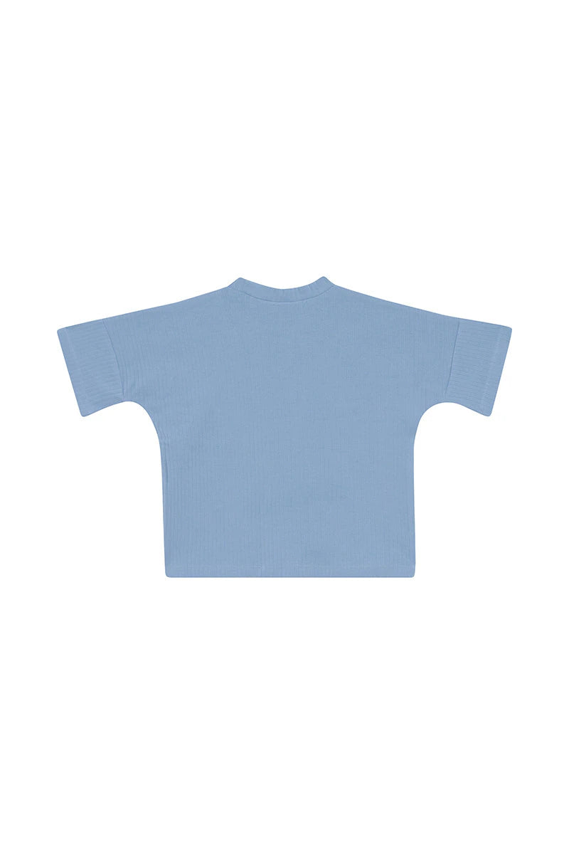 Bonds Kids Wide Rib Tee - Blueberry Cream