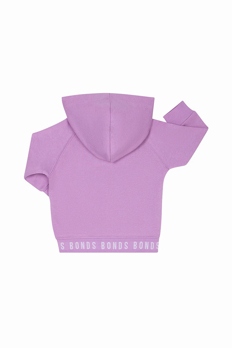 Bonds Baby Logo Fleece Hoodie - Purple Peonie
