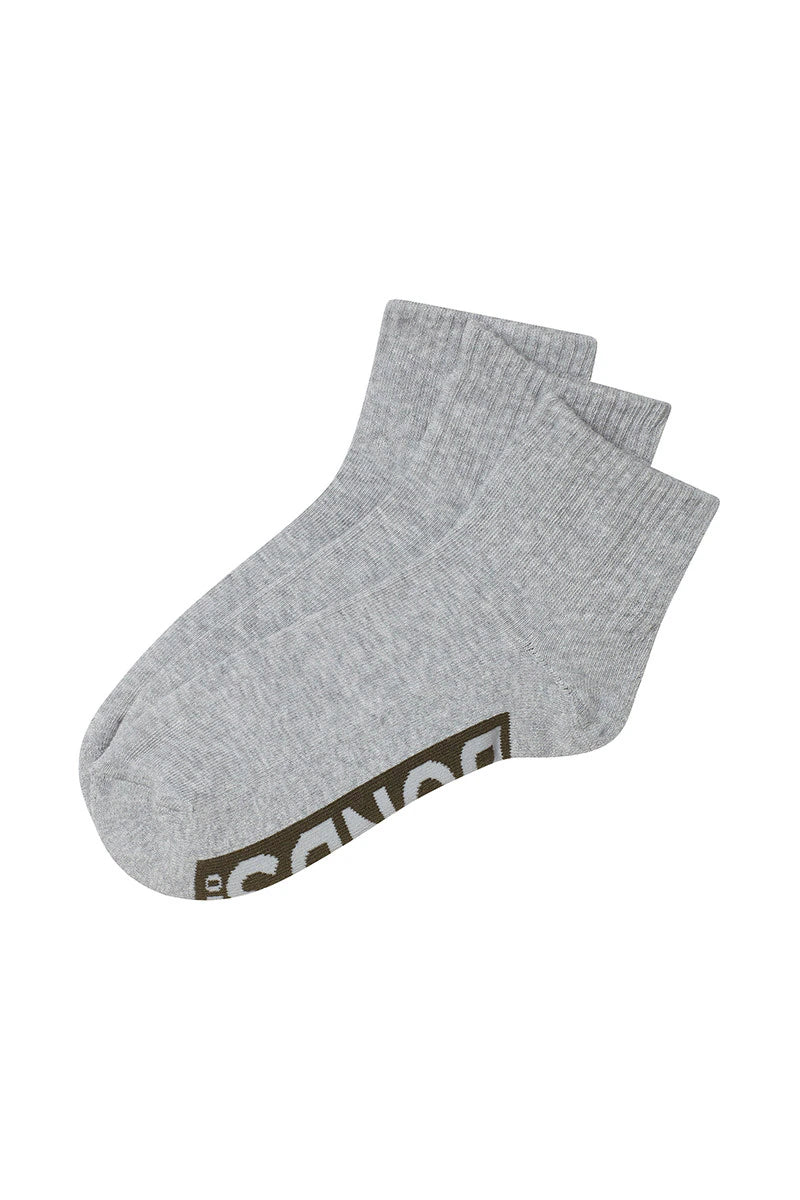 Bonds Mens Logo Cushioned Quarter Crew Socks 3 Pack - Grey Fashion