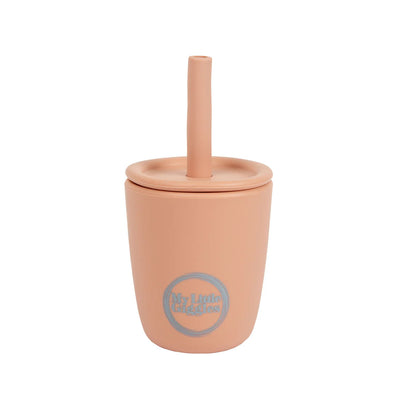 My Little Giggles Silicone Mini Drinking Cup & Straw - Apricot