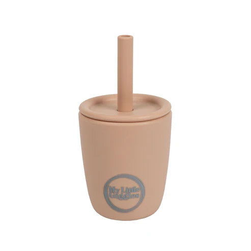 My Little Giggles Silicone Mini Drinking Cup & Straw - Muted