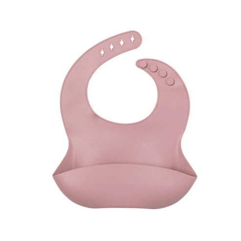 My Little Giggles Silicone My Little Bib - Powder Rose