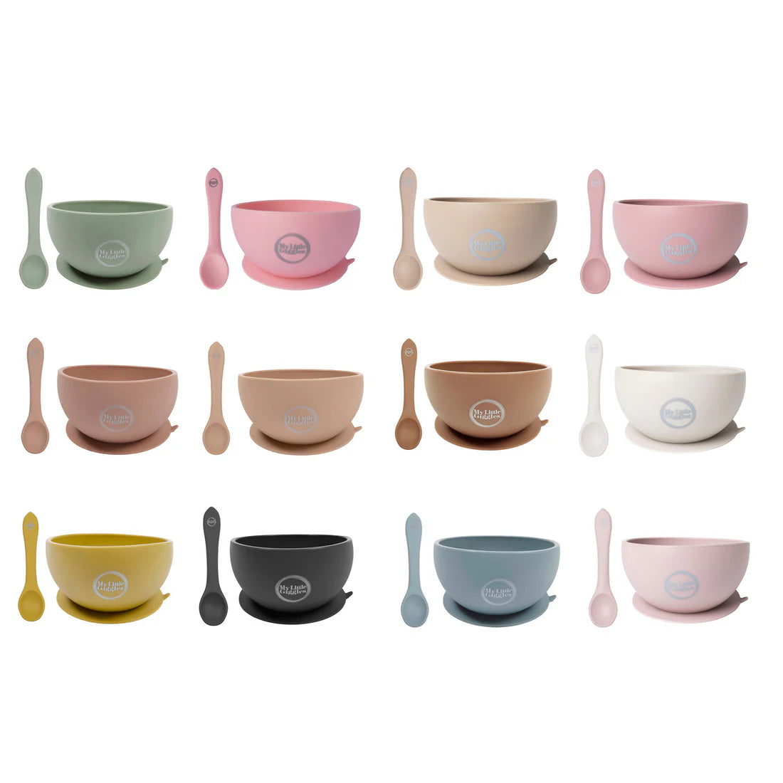 My Little Giggles Silicone Bowl & Spoon Set - Clay