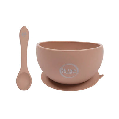 My Little Giggles Silicone Bowl & Spoon Set - Muted