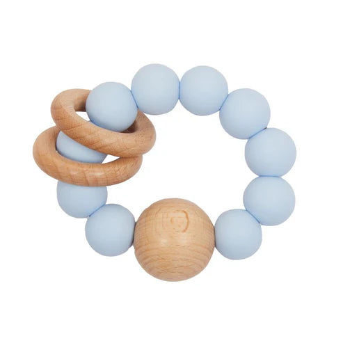 My Little Giggles Silicone Ring Teether - Baby Blue