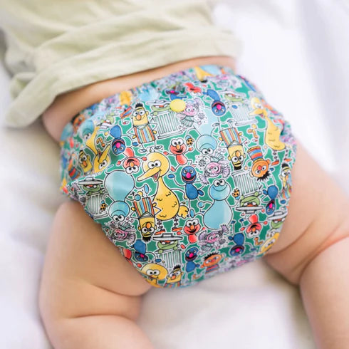 Monarch Classic Reusable Cloth Nappy 2.0 With Snaps - Sesame Street Sketch