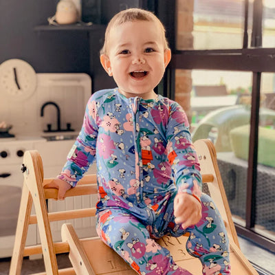 Monarch Bamboo Long Romper Bootysuit - Snoopy In Bloom