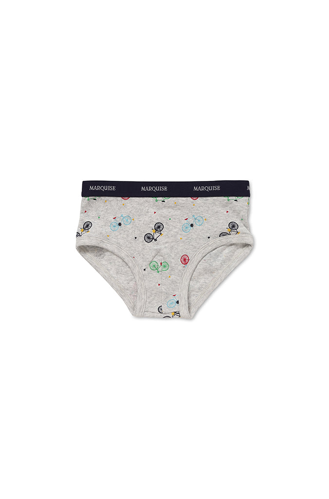 Marquise Boys Bicycle 2 Pack Underwear - Green/Print