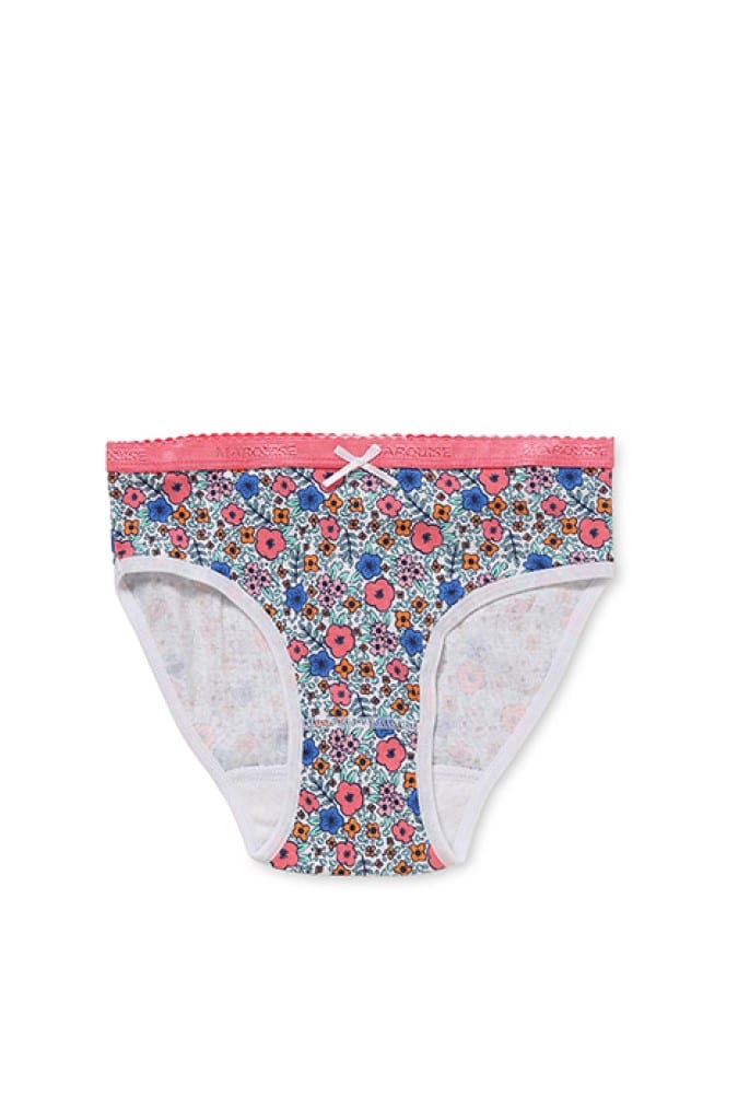 Marquise Girls Floral 2 Pack Underwear - Blue/Print