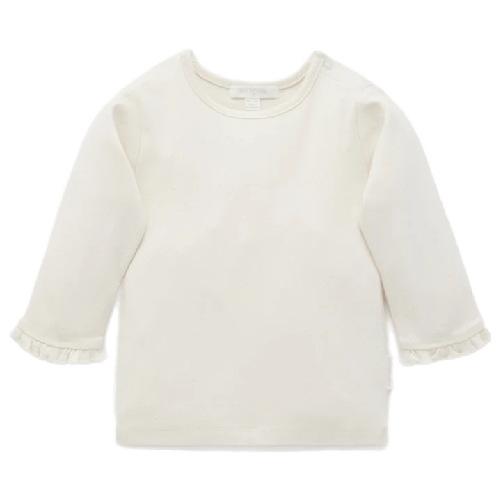 Purebaby Pointelle Rib Layering Top - Cloud Melange