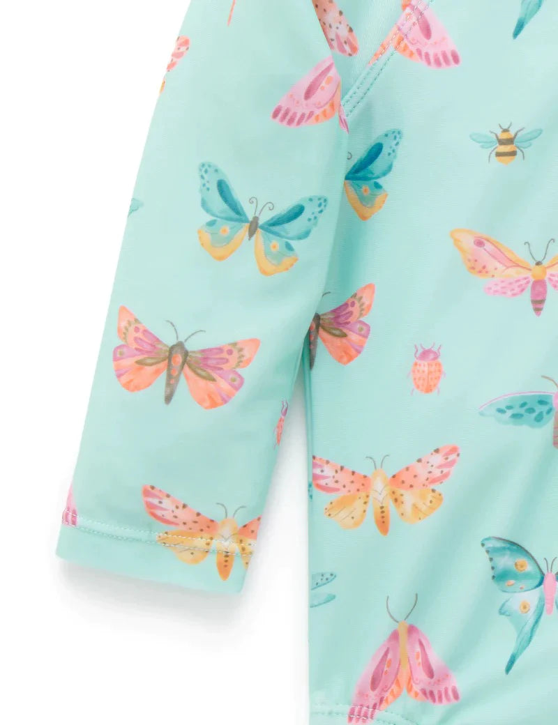 Purebaby Printed Long Sleeve Swimsuit - Butterfly Print