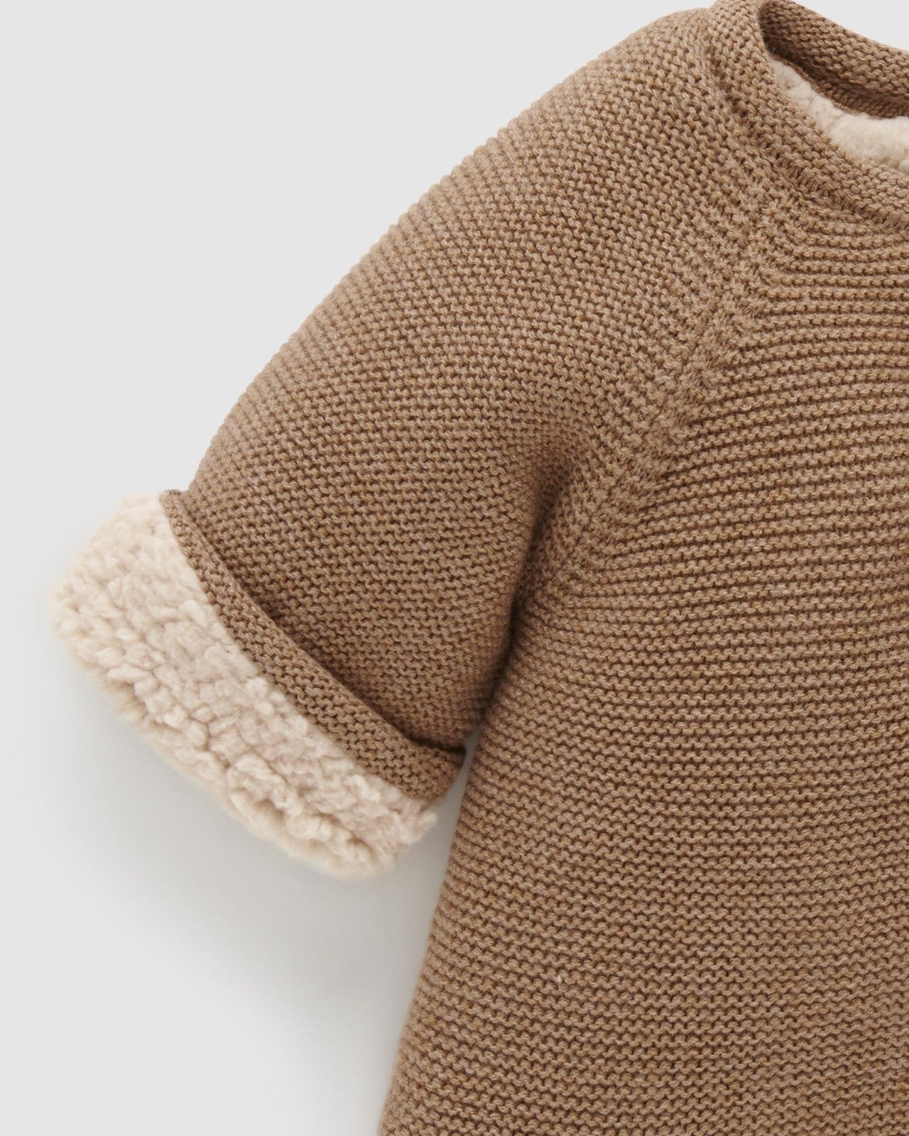 Purebaby Shearling Lined Cardigan - Acorn Melange