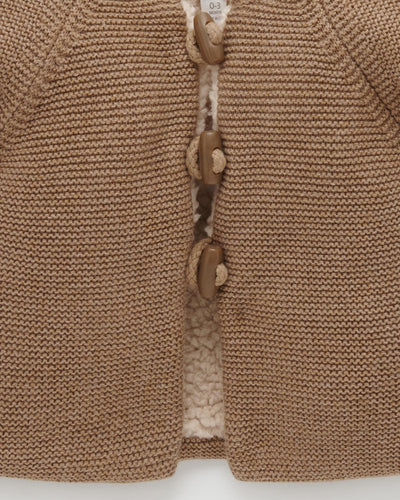 Purebaby Shearling Lined Cardigan - Acorn Melange