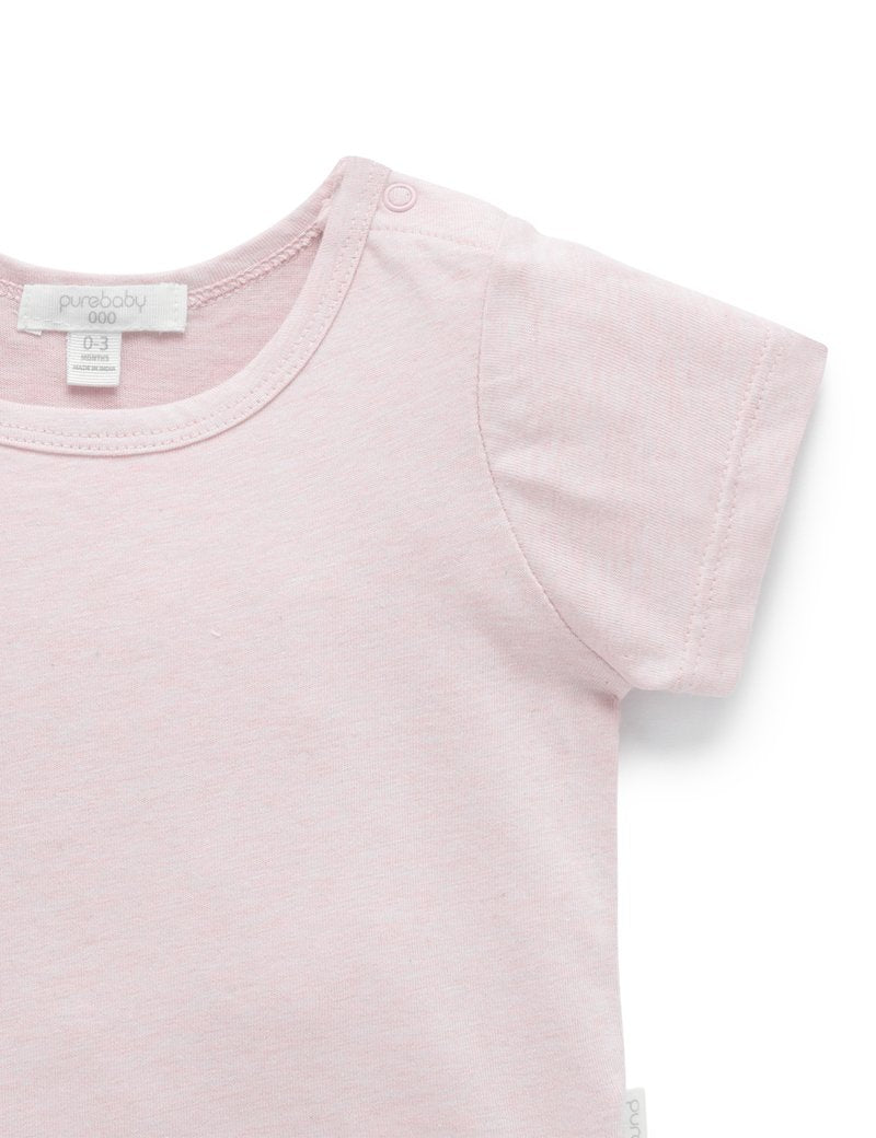 Purebaby Organic Essential Newborn Tee - Soft Pink Melange