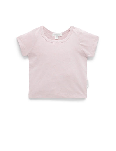 Purebaby Organic Essential Newborn Tee - Soft Pink Melange