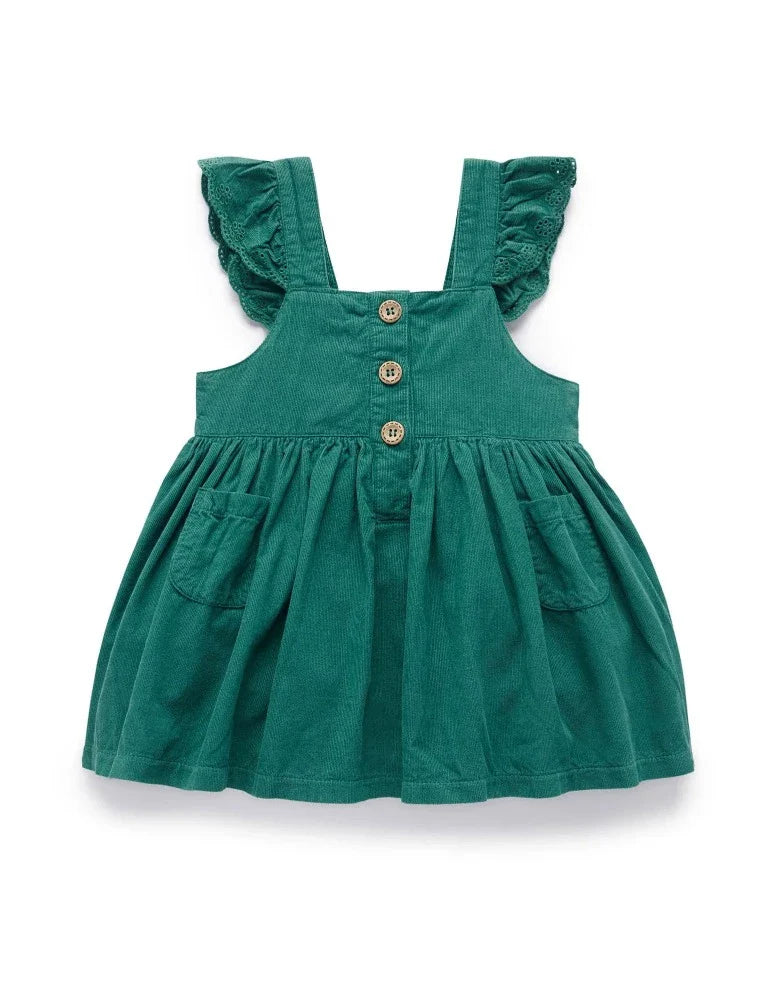 Purebaby Forest Coruroy Pinnie - Deep Emerald