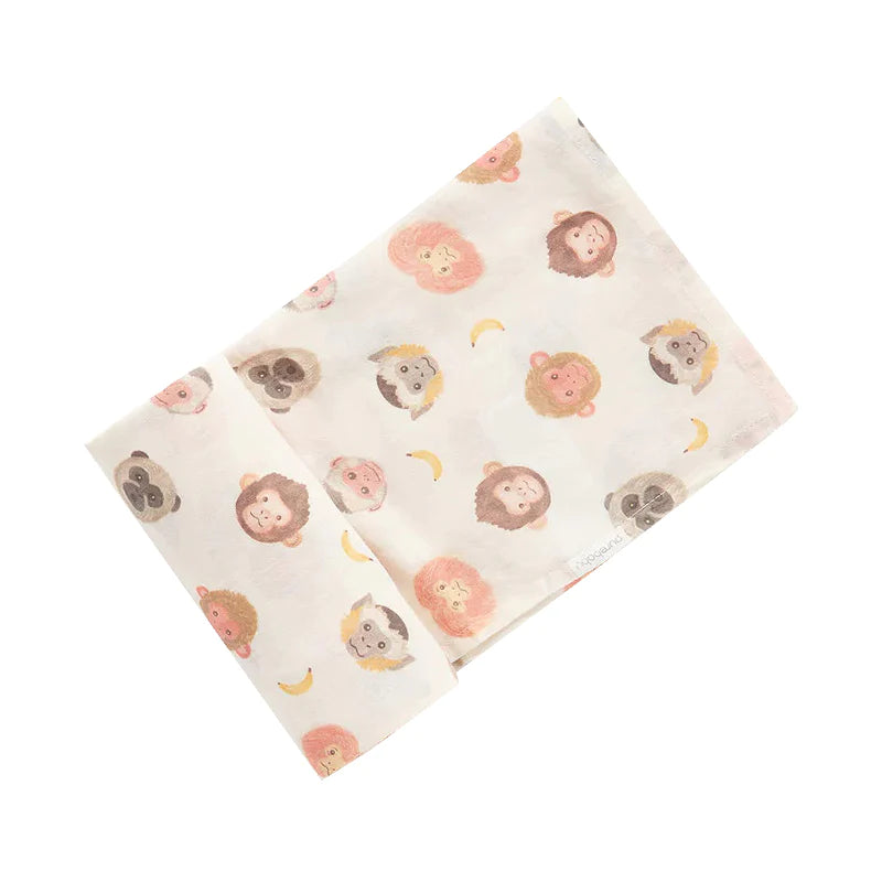 Purebaby Printed Muslin Wrap - Monkey Business Print – Outlet Shop For Kids