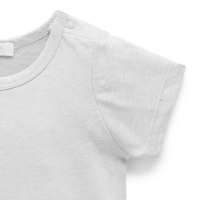 Purebaby Organic Essential Newborn Tee - Pale Grey Melange