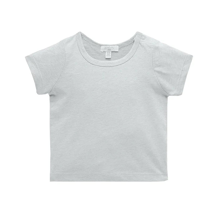 Purebaby Organic Essential Newborn Tee - Pale Grey Melange