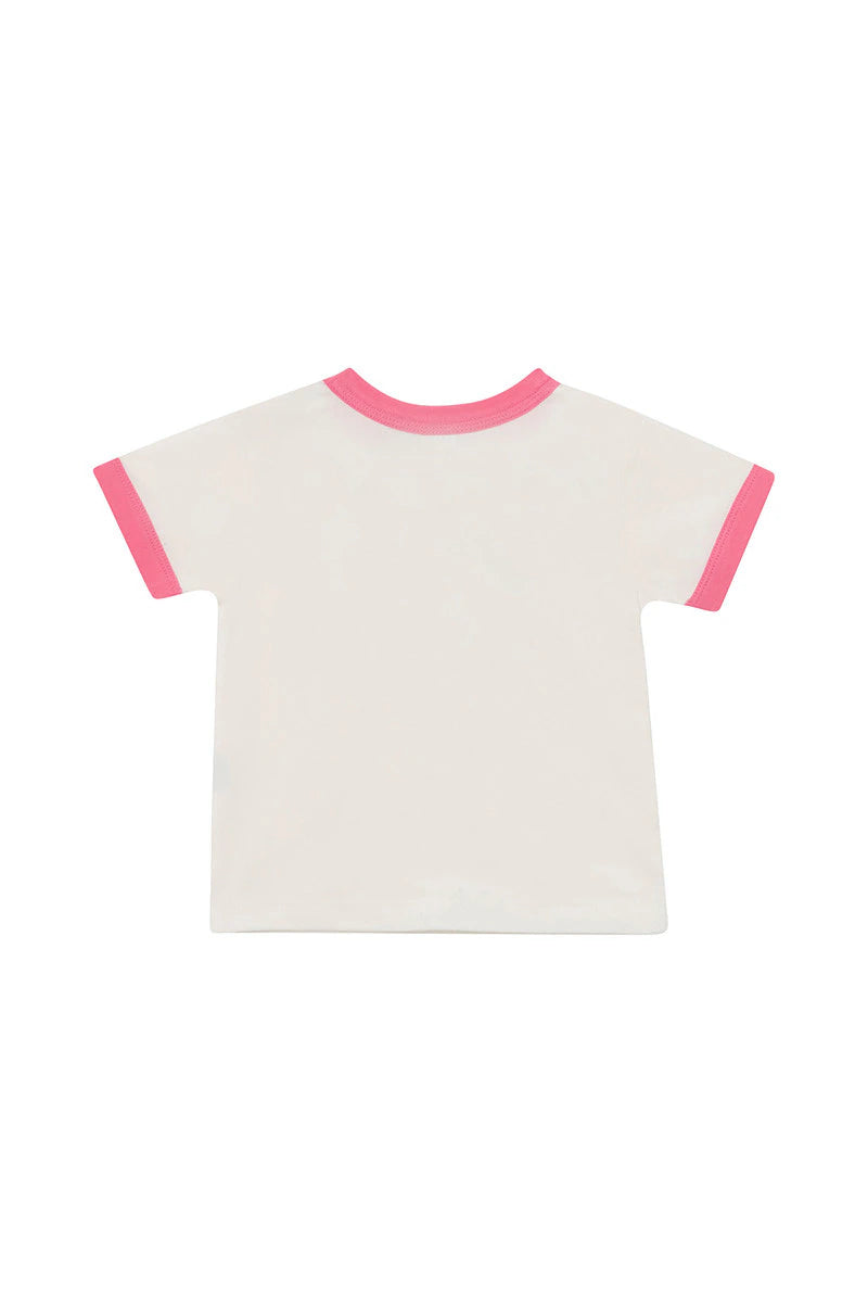 Bonds Ringer Tee - Starry Seaside White/Pink